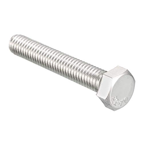 Image of 20 Pcs M5 Hex Bolt M5-0.8 x 30mm UNC Hex Head Screw Bolts A2-70(304) Stainless Steel Fully Threaded Hex Tap Bolts,Plain Finish,Fully Threaded (M5 x 30mm)