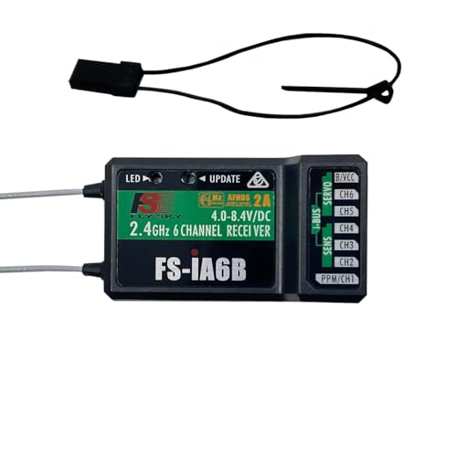 Alaohu FS-iA6B Receiver 6 Channels 2.4GHz Support PWM PPM i.Bus for FS-i6 FS-i6S FS-i6X RC Transmitter Radio Remote Control，Compatible with Flysky...