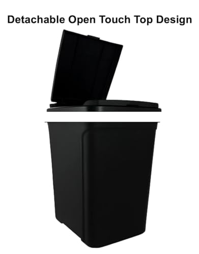 Caneca de basura para cocina, 7.6 galones, plástico, tapa táctil negra miniatura 5