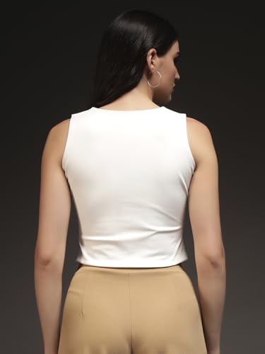 Image of Trend Arrest.ed Women's V-Neck Waistcoat | Button-Down Sleeveless Top | Premium Stretchable Lycra Formal & Casual Layer