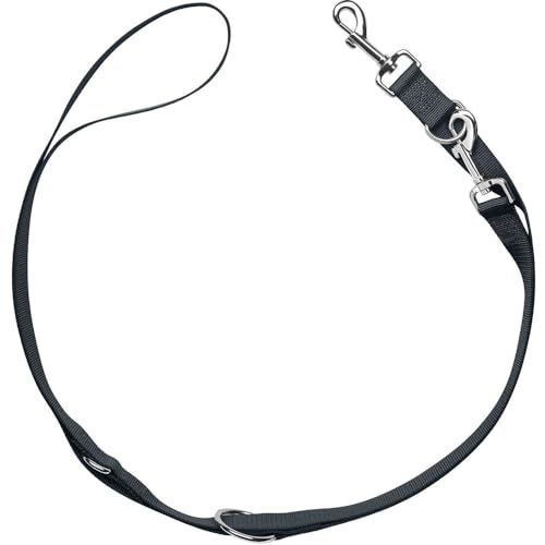 HUNTER verstellbare Hundeführleine LONDON, 3-fach verstellbare Nylon Hundeleine, reißfestes Polyester, leicht & formstabil, Farbe: anthrazit, Größe: 15/200