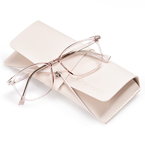 FONHCOO Blue Light Blocking Glasses Women Men TR90 Fashion Round Frame Transparent Eyewear Anti UV Glare Computer Blue light Glasses for Women Men?Upgrade?