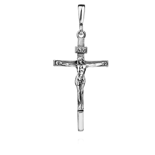 Kreuz Sterling Silber 925 Anhänger INRI Jesus Christ Kruzifix Religiöse...