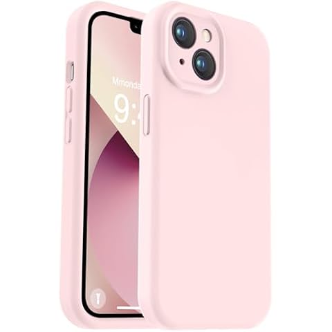 Vooii Compatible with iPhone 13 Case, Liquid Silicone Upgrade [Camera Protection] [Soft Anti-Scratch Microfiber Lining] Shockproof Phone Case for iPhone 13 6.1 inch - Chalk Pink Cover