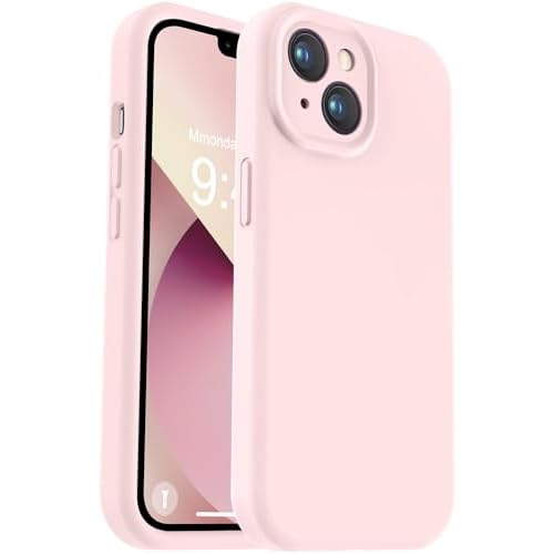 Vooii Compatible with iPhone 13 Case, Liquid Silicone Upgrade [Camera Protection] [Soft Anti-Scratch Microfiber Lining] Shockproof Phone Case for iPhone 13 6.1 inch – Chalk Pink
