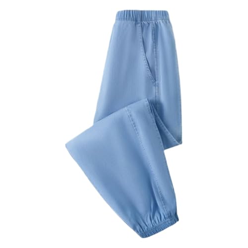 Baggy Blue Jeans for Kids Boys Wide Leg Solid Denim Pants Athletic Elastic Waist Comfy Cotton Slim Fit Jeans Fall2