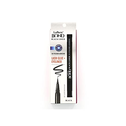 Laflare Bond 3D Eyeliner Adhesive Lash Glue + Eyeliner, Quick Drying, Long Lasting, Drawing Smoothly, Vegan, Gluten Free Liner Style Adhesive (Black) #TOP8