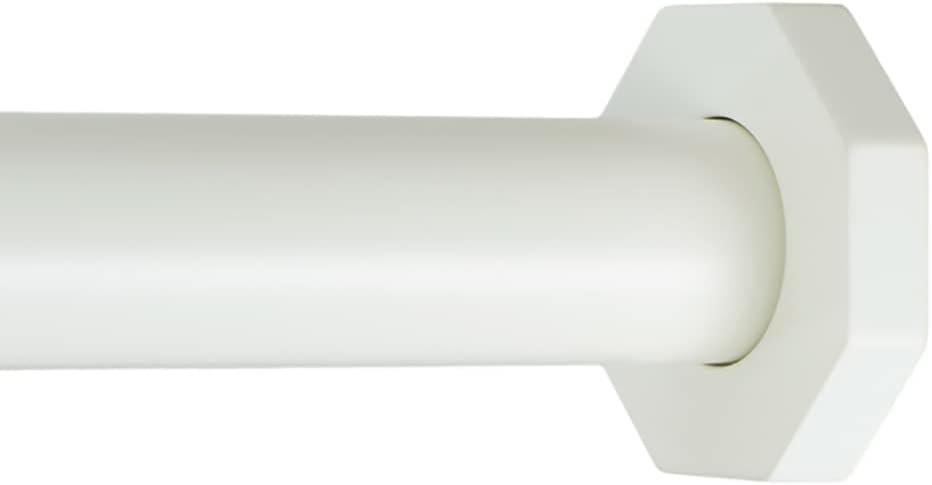 Ivilon Tension Curtain Rod - Hexagonal Spring Tension Rod for Windows or Shower, 36 to 54 Inch, Ivory 36" to 54" Ivory
