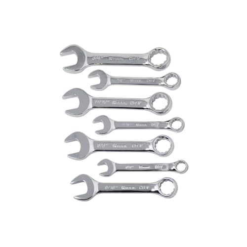 K Tool International 12-Point Hex Chrome Vanadium Steel Wrenches - Set of 7 Sizes