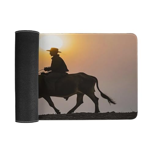Mouse Pad Gaming Bull Riding Silhouette 60x30 cm miniatura 3