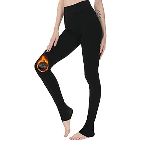 Leggings Térmicas Mujer de Terciopelo Grueso Negro Cover