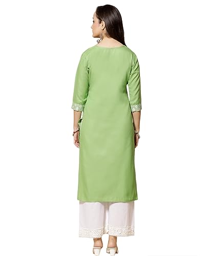Image of Women's A-Line Cotton Embroidery Red Kurti |Red
