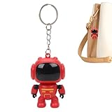 Roboter Anhänger - Gelenkige Minifigur Schlüsselanhänger, Glow Eye Design Zubehör | Lustiger dekorativer Schlüsselanhänger für Rucksack, Geldbörse, Handtasche, Fahrzeug Indoor Outdoor, rot, Refer to