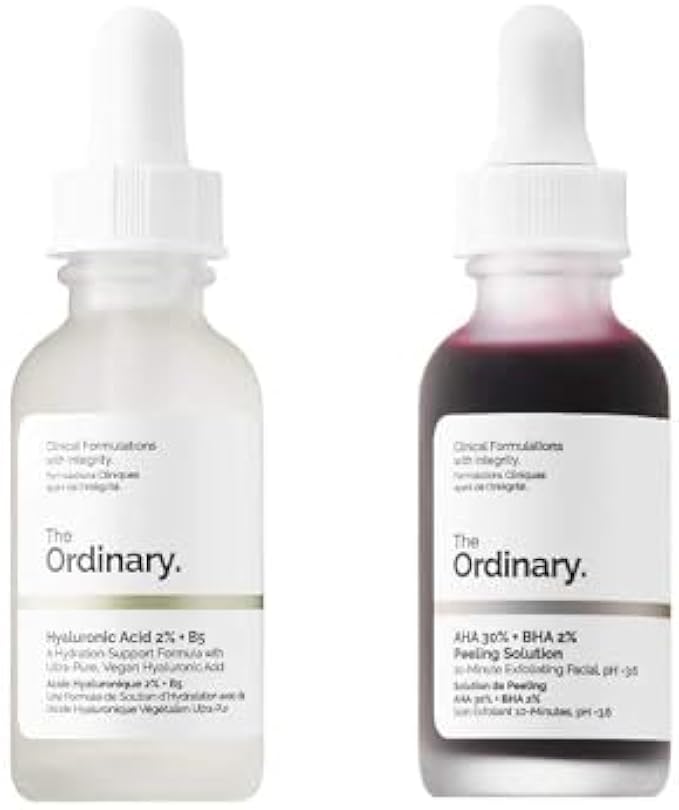 The Ordinary Peeling Solution And Hyaluronic Face Serum! AHA 30% + BHA 2%, Hyaluronic Acid 2% + B5! Help Fight Visible Blemishes And Improve The Look Of Skin Texture & Radiance!