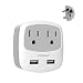 Australia New Zealand China Power Plug Adapter,TESSAN Type I Travel Adaptor with 2 USB Ports 2 American Outlets,US to Australian AU Fiji Argentina Charger Adapter