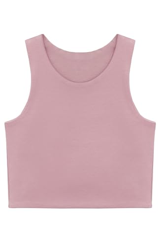 Image of Lilax Girls' Double Lined Sleeveless Basic Crop Tank Top
