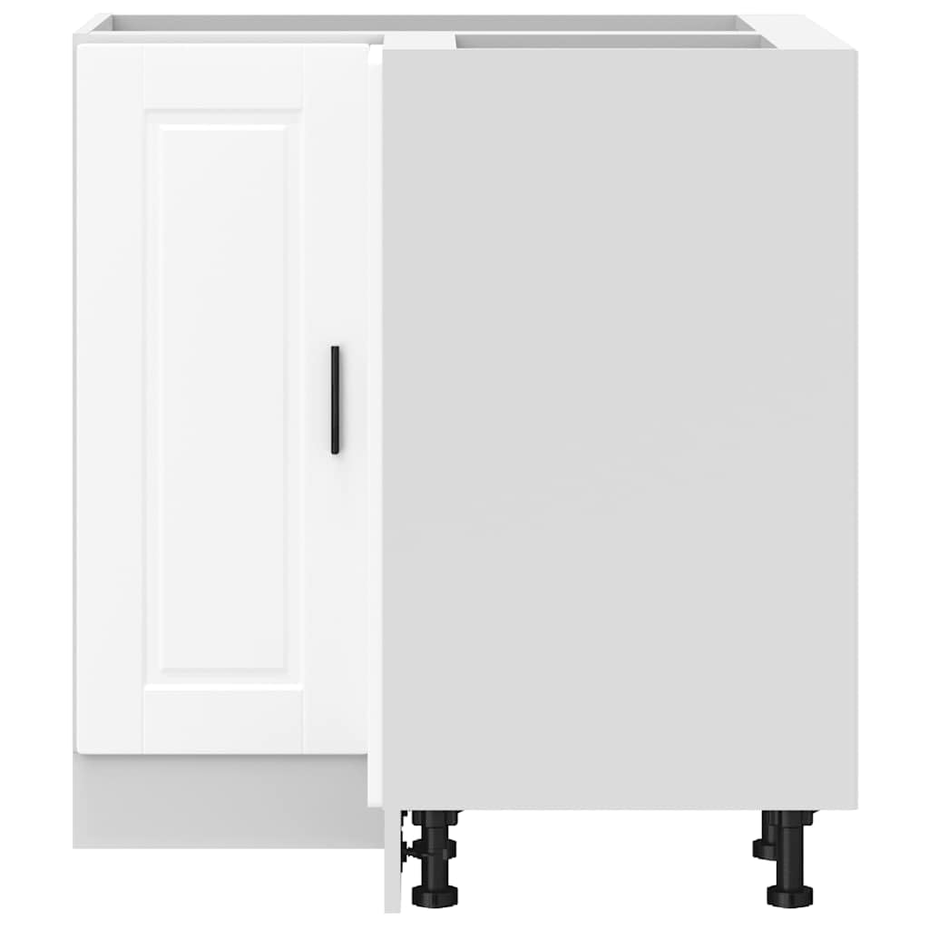 vidaXL Armoire d'angle de Cuisine Porto Blanc Bois d'ingénierie, Armoire d'angle, Meuble d'évier d'angle, Meuble d'angle