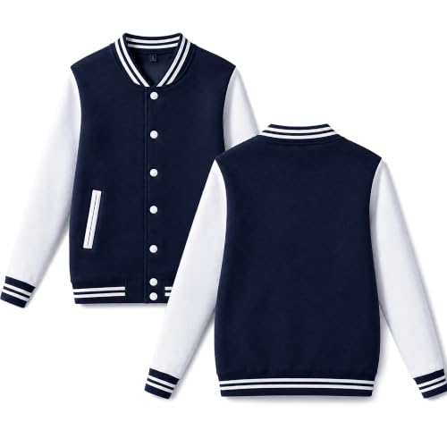 babyhealthy Men's Women's Varsity Baseball Jacket Casual Letterman Bomber Jacket Windbreaker Lightweight Jacket Coat