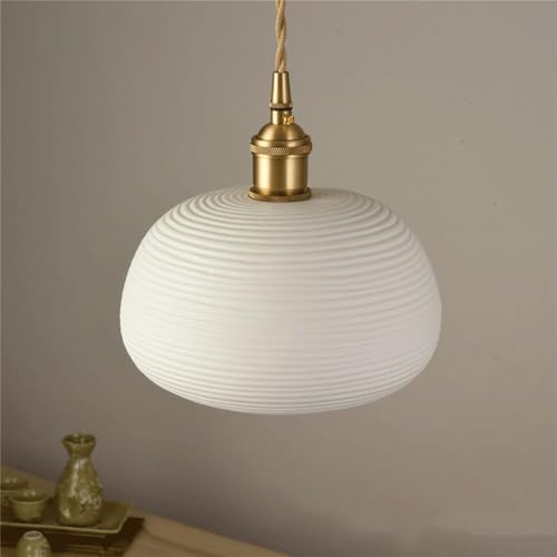 Suspension E27 en céramique pour éclairage déco de chambre et café