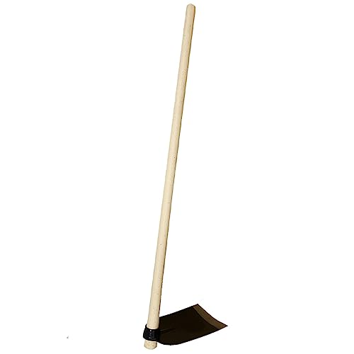120 CM Heavy Duty Wooden Round Head Beech Handle & 3 LB HOE HEAD Set | 1.36 KG | Black | Garden | Digging | Drop Forged | Steel | Gardening | Farmers | DIY | Hand Tools UK FREE P&P