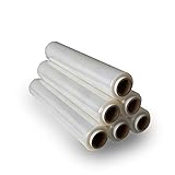 verpackungsfolien entsorgen  6 Rollen-Stretchfolie-Palettenfolie-Wickelfolie 23my 500mm 2kg (transparent)
