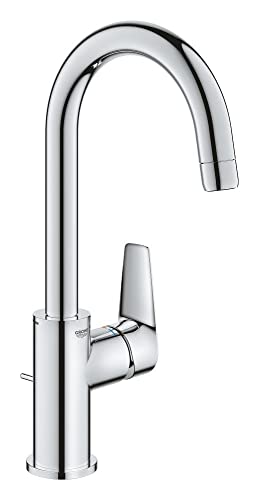 GROHE Robinet lavabo de salle de bains Start Edge, mitigeur monocommande avec tirette de vidage, mousseur économique d'eau, chromé, 24201001 (Import Allemagne)