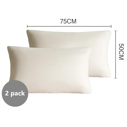 MOHAP Warm Zippered Pillowcases 50X75 cm 2 Pack-Super Soft Breathable Brushed Microfiber Pillow Cases Cover for Hair and Skin Cream