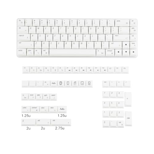 Image of YMDK 124 Ultra-Slim Mac Style Keycap Low Profile Dye Sub PBT Keycaps for Mx 61 64 68 75 84 87 96 108 Layout Mechanical Keyboard