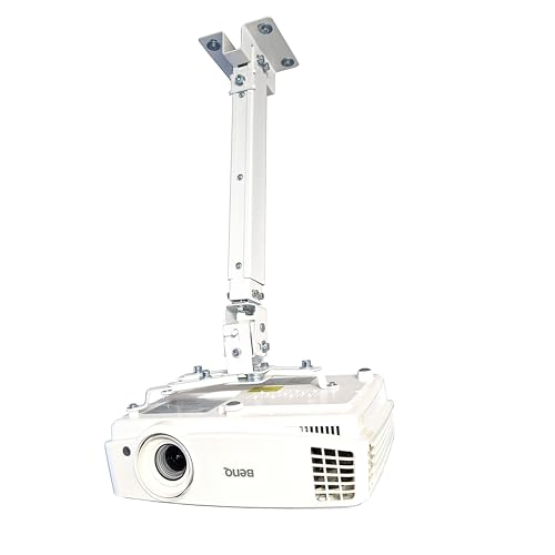 ELIX Beamer Deckenhalterung für BenQ TH685i TH585P TK700 MU613 Projektorhalter Decke, direkt passend vorbereitet, 3-Punkt-System, sichere Montage für Konferenzräume