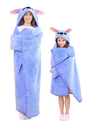Unisex hooded blanket cute casual home clothes thick and warm lamb cape flannel shawl womens bathrobe blanket suitable for Christmas and Halloween holiday gifts