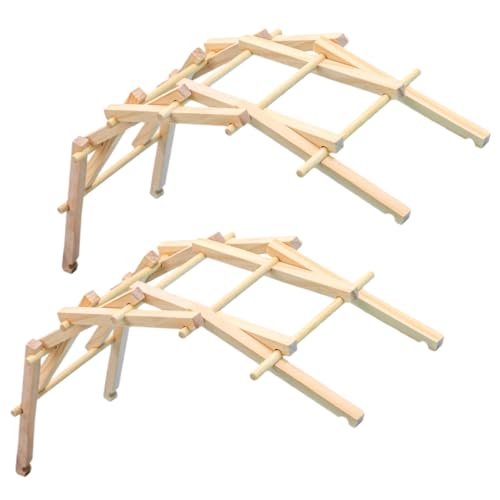 Healifty Kit de Aprendizaje de Ciencias 2 Juegos de Juguetes de Puente de Madera DIY, Modelo Educativo de Puente Arqueado de Madera Natural para Experimentos Científicos