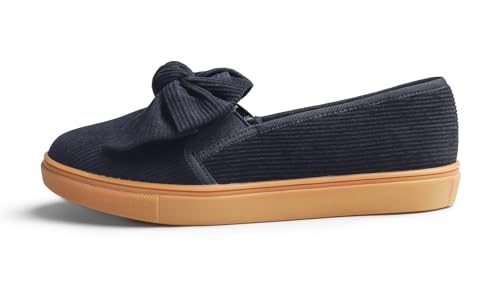 Image of FEVERSOLE Women's Casual Slip On Sneaker Fashion Bow Tie Loafer Flats