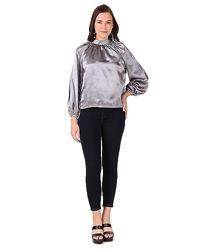 Image of BoheeWohee Women's Full Sleeves Casual Satin Top