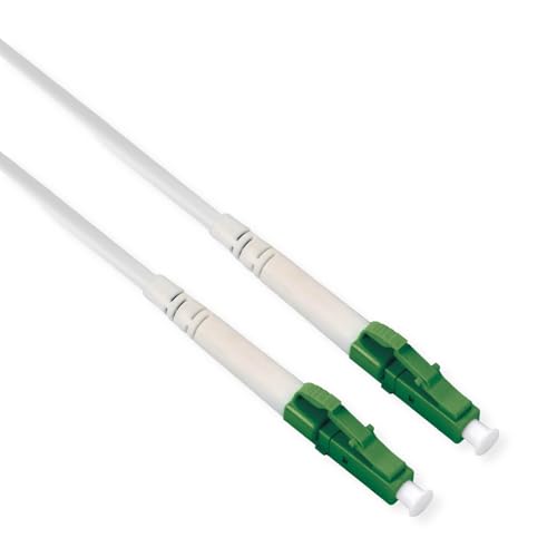 ROLINE Câble à fibre optique 9/125 µm OS2, LC/LC, APC, armé d'acier, simplex, LSOH, blanc, 15 m