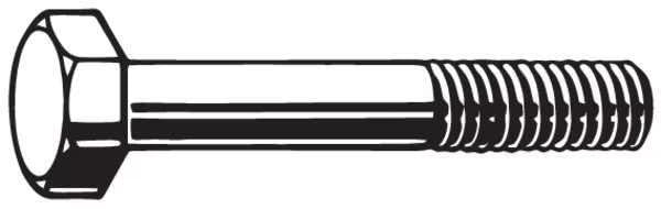 Grade A490, 1"-8 Structural Bolt, Plain Steel, 2 1/4 in L, 5 PK
