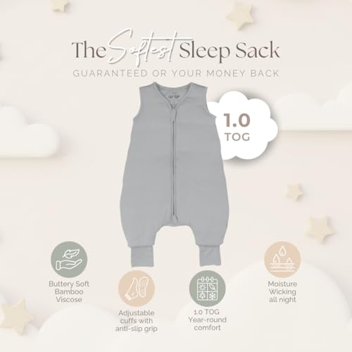Image of Sleeveless Soft Baby & Toddler Sleeping Sack, Breathable with Adjustable Feet Cuffs & Anti-Slip Grip
