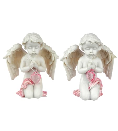 Puckator Peace of Heaven Memory of the Heart Cherub Figurine - Romantic Modern Love Wedding Gift Gifts For Girlfriend - Fairy Grave Ornaments Figurine - Valentines Day Gifts For Her Him - Home Decor