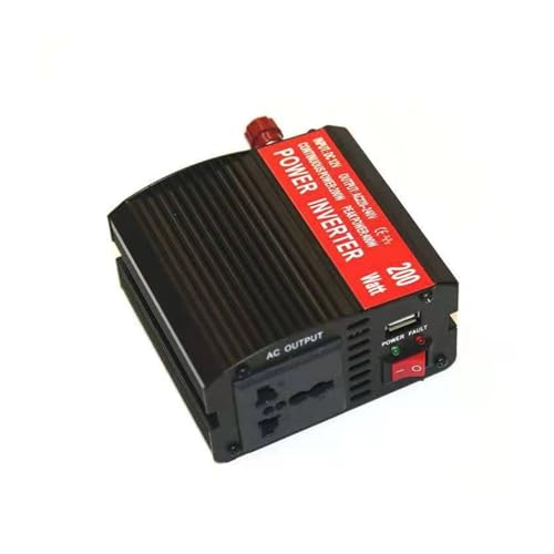 Inversor 12V a 220V 200W onda modificada negro evita quedarte sin bateria en ruta USB