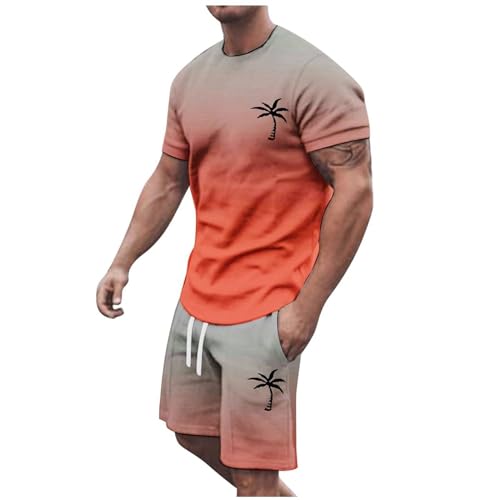 Conjunto de hombre de color sólido ropa deportiva para Y2k Sportswear Traje Chic Camisa Short Jogging Chándal 2 Piezas Verano Chándal Lino Trajes Camisetas de manga corta, 01#Naranja, L Conjunto de hombre de color sólido ropa deportiva para Y2k Sportswear Traje Chic Camisa Short Jogging Chándal 2 Piezas Verano Chándal Lino Trajes Camisetas de manga corta, 01#Naranja, L