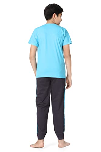 Image of Kids Night Suit for Boys - Cotton Set of Pyjama & T-Shirt Sleepwear - Lightweight & Comfortable Night Wear for Kids