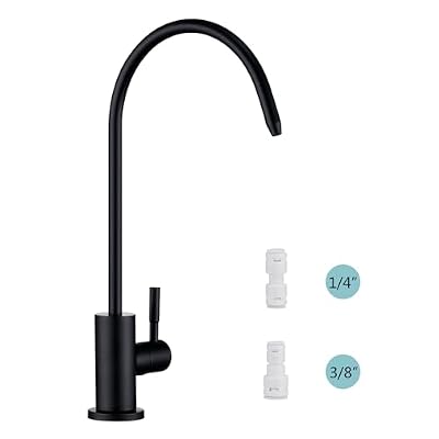 Tohlar Drinking Water Faucet for Kitchen Sink, Black Filtered Water Faucet Lead-Free Reverse Osmosis Faucet Water Filtration System 304 Stainless Steel, Matte Black Finish