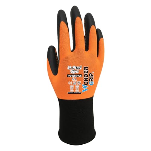 Wondergrip - U-Feel SPE - WG-1855HOS Safety Gloves, Black,Orange