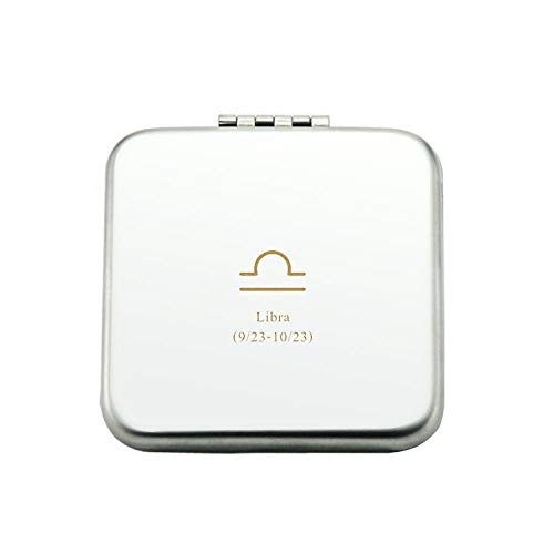 Preisvergleich Produktbild FGHOMEYWKDJ Tragbarer Faltbarer Kleiner Edelstahlspiegel Männer- und Frauentasche Tragbarer Schminkspiegel Unzerbrechlicher doppelseitiger Spiegel Taschenspiegel-Abgerundete Waage