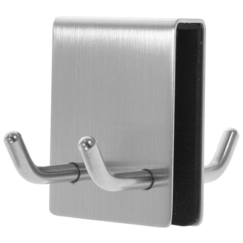 BESTOMZ Gancho Doble Gancho para Colgar en Puerta de Vidrio 304 Acero Inoxidable Desmontable sin Taladro Organizador Resistente Antideslizante para Toallas y Ropa para Baño y Cocina