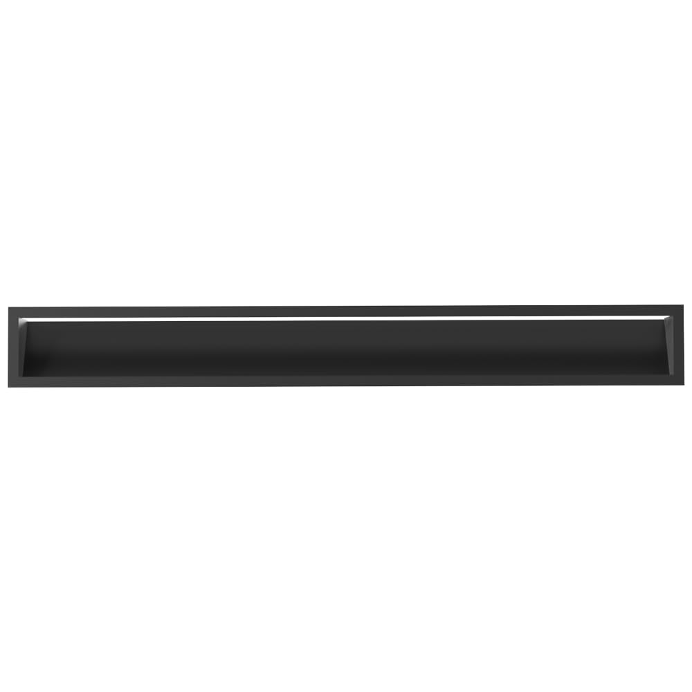 KRATKI LUFT Rejilla de ventilación 12x100 cm estrecha negra - Rejilla de ventilación de acero para chimeneas y sistemas de calefacción, 45°, pintada en polvo, rectangular, para montaje en pared