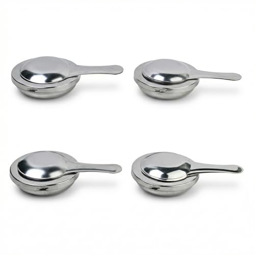 Naapesi Lot de 4 Brûleur à Fondue en Acier Inoxydable, Réchaud à Alcool Portable avec Couvercle, Récipients à Pâte Combustible pour Chafing Dish,...