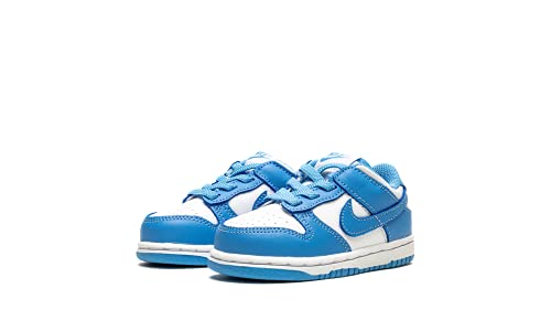 Toddler Nike Dunk Low in White & University Blue2