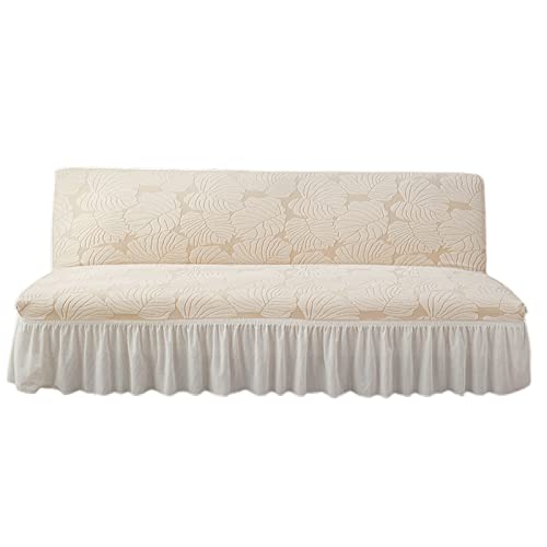 Funda elástica para sofá cama sin brazos con estampado de hojas amarillas S 2