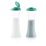Tupperware Hourglass Salt and Pepper 2-Shaker Set, Airtight Lids, BPA-Free, Dishwasher Safe