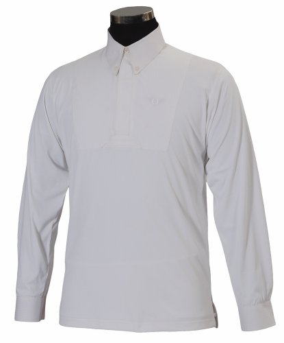 TuffRider ADAM Boys Longsleeve Show Shirt, White, M CH